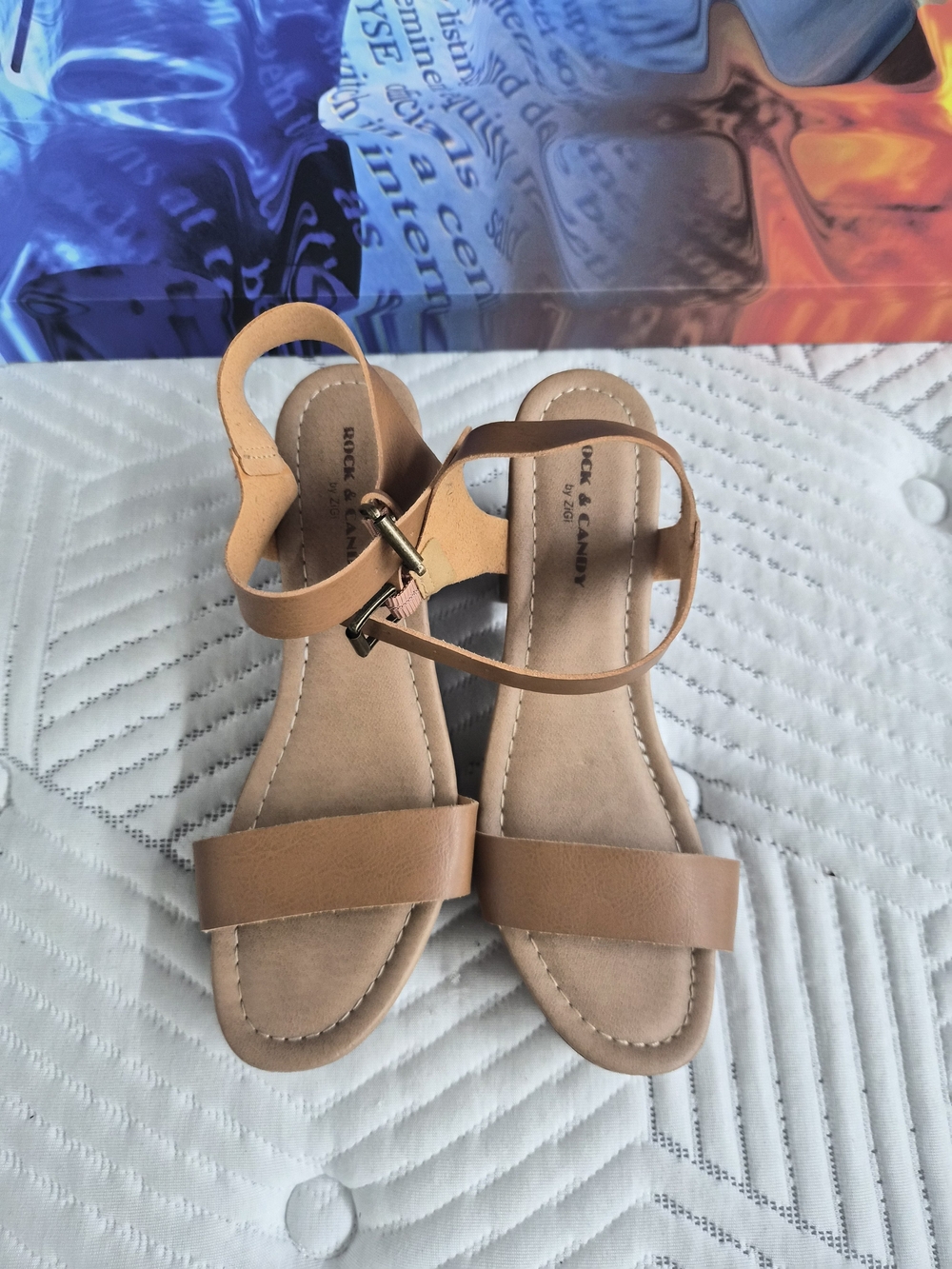 Rock & Candy Girls' Tan Ankle Strap Sandals